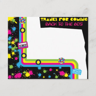 1980s Totally Awesome Party Thank You Card