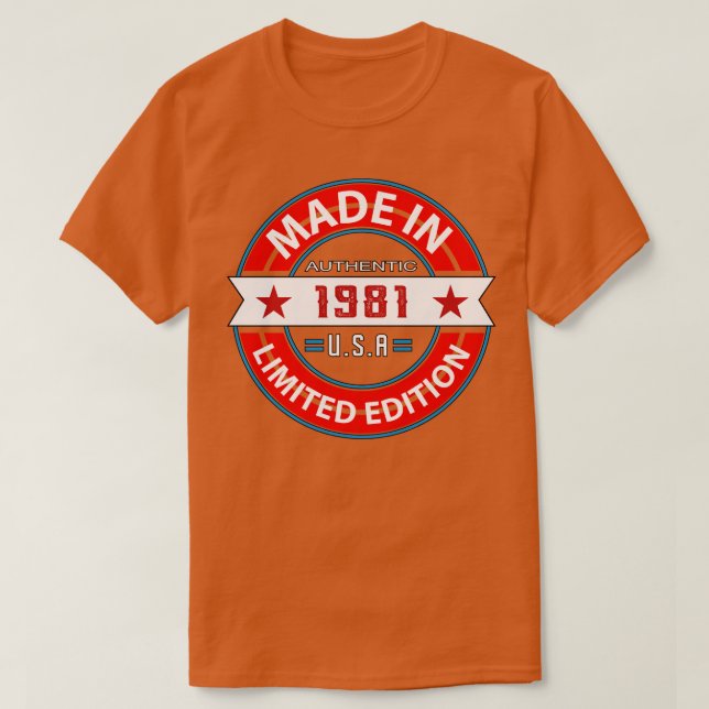 1981 42 Year T-Shirt (Design Front)