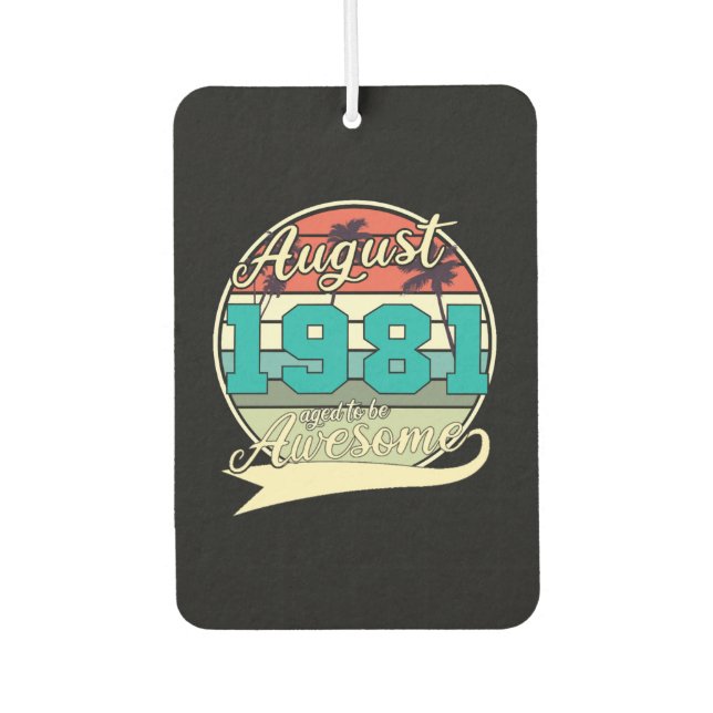 1981 August Vintage Gift Car Air Freshener (Front)
