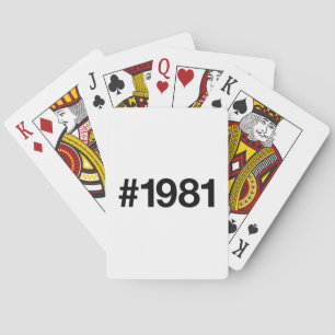 1981 Hashtag 44 Birthday Anniversary Playing Cards
