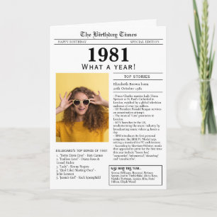 1981 Newspaper Birthday card