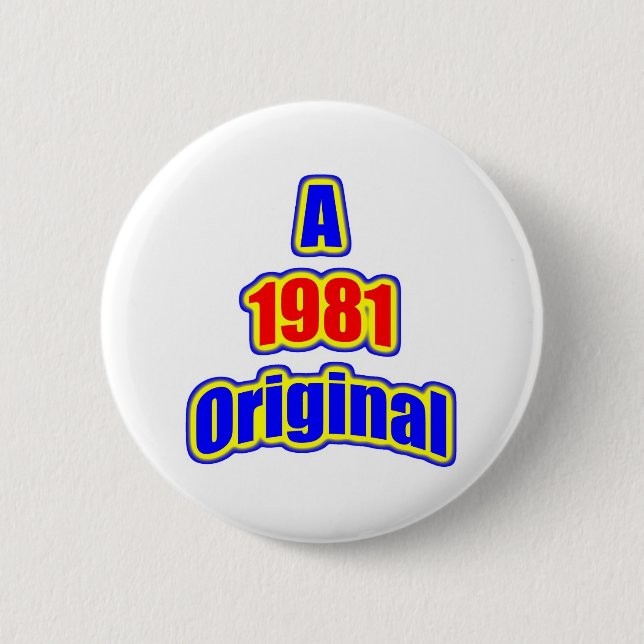 1981 Original Bl Red 6 Cm Round Badge (Front)