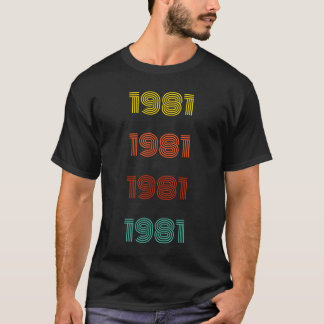 1981 Retro Year Typography T-Shirt