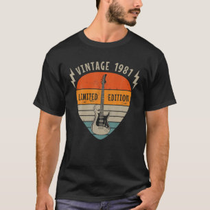 1981 Vintage Birthday Limited Edition Pick Guitar T-Shirt
