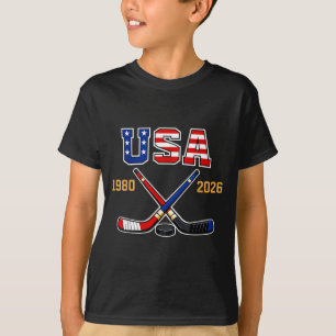 1982 2026 Hockey Vintage Usa Crossed Sticks T-Shirt