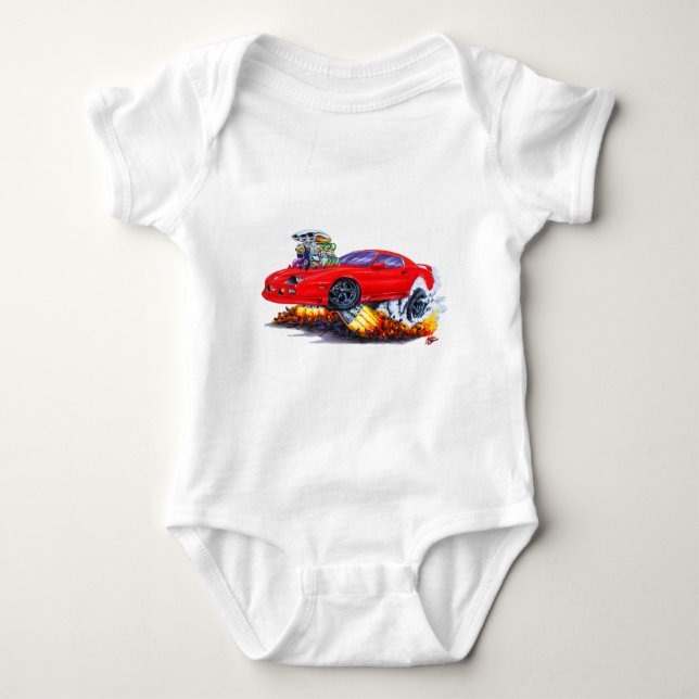 1982-92 Camaro Red Car Baby Bodysuit (Front)