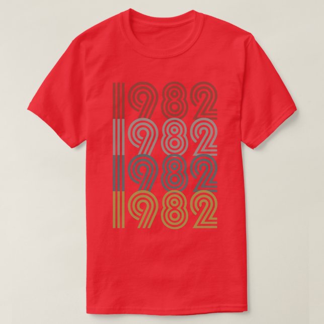 1982 Birth Year Retro Style T-Shirt (Design Front)