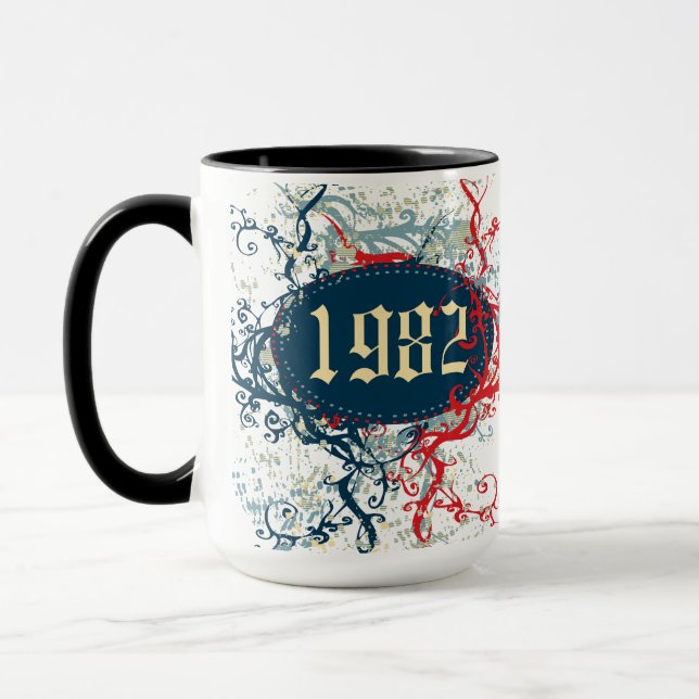 1982 Birthday Year or Since 1982 or Made in 1982 Mug (Left)
