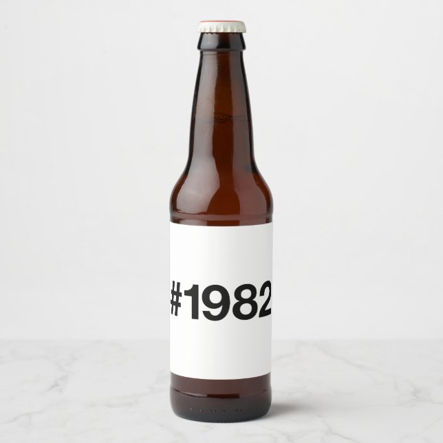 1982 Hashtag 43 Birthday Anniversary Beer Bottle Label (Front)