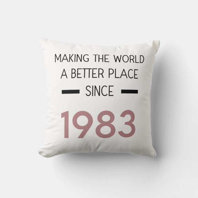 1983 40 Years Old Birthday Gifts For Women Pillow (Front)