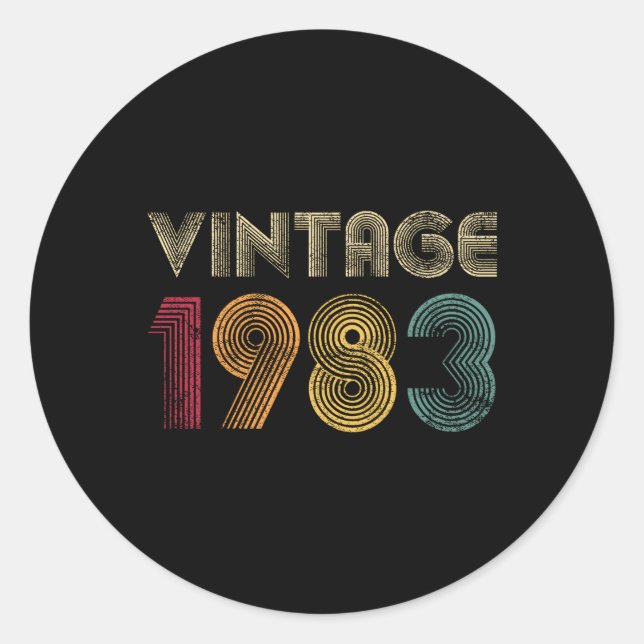 1983 40Th 40 Classic Round Sticker (Front)
