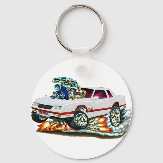 1983-88 Monte Carlo White Car Key Ring (Front)