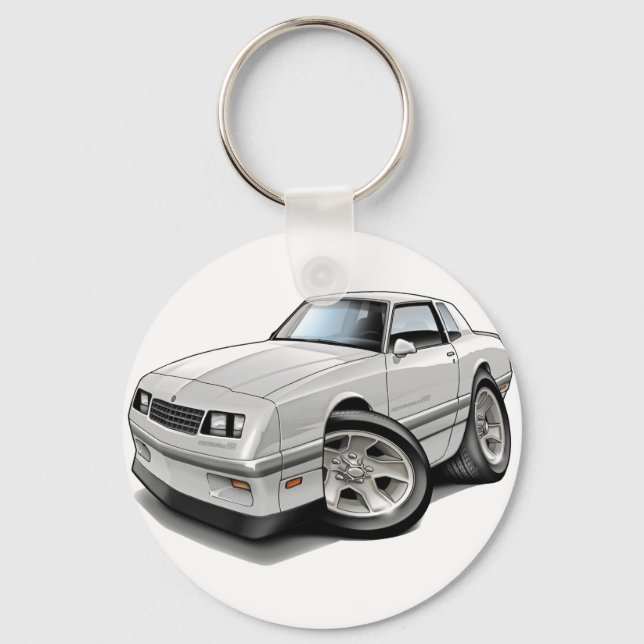 1983-88 Monte Carlo White-Grey Car Key Ring (Front)