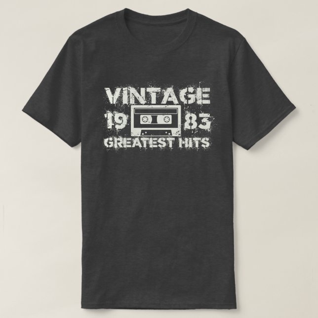 1983 Greatest Hits Vintage White T-Shirt (Design Front)