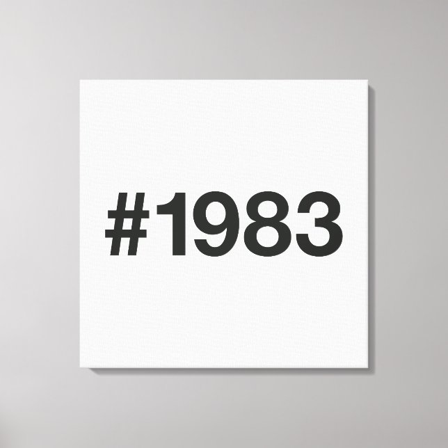 1983 Hashtag 42 Birthday Anniversary Canvas Print (Front)