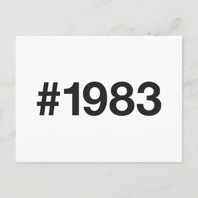 1983 Hashtag 42 Birthday Anniversary Postcard (Front)