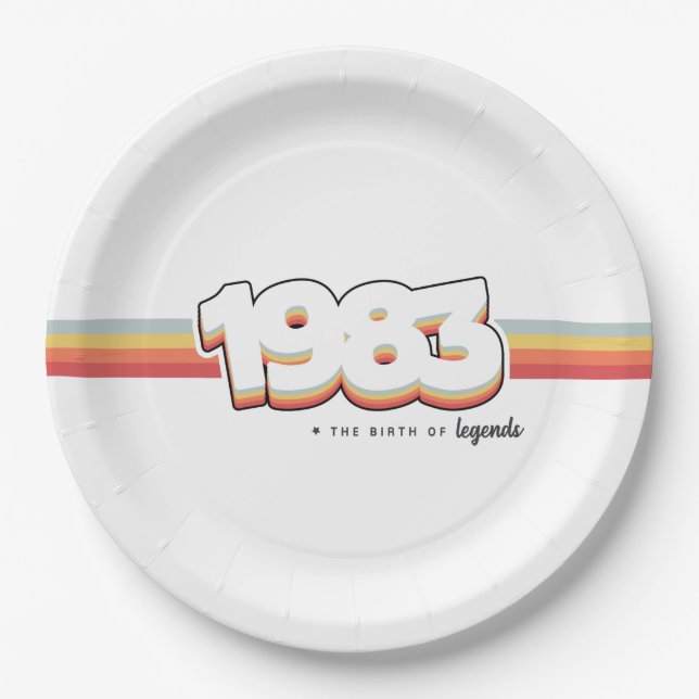1983 The birth of legends Paper Plate (Front)