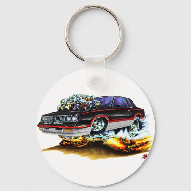 1984-88 Hurst Olds Black-Grey Car Key Ring (Front)