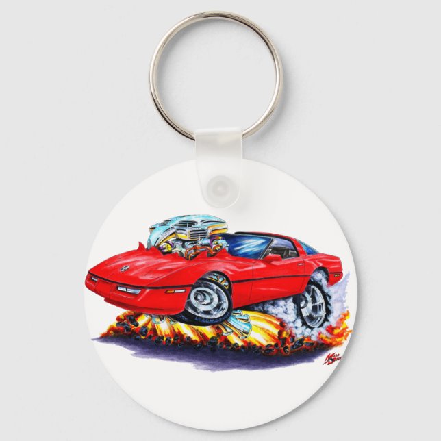 1984-93 Corvette Red Car Key Ring (Front)