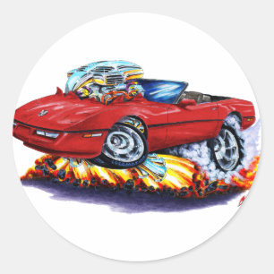 1984-93 Corvette Ruby Convertible Classic Round Sticker