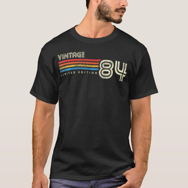 1984 Chest Stripe Birthday T-Shirt (Front)
