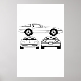 1984 Chevrolet Corvette schematic Poster