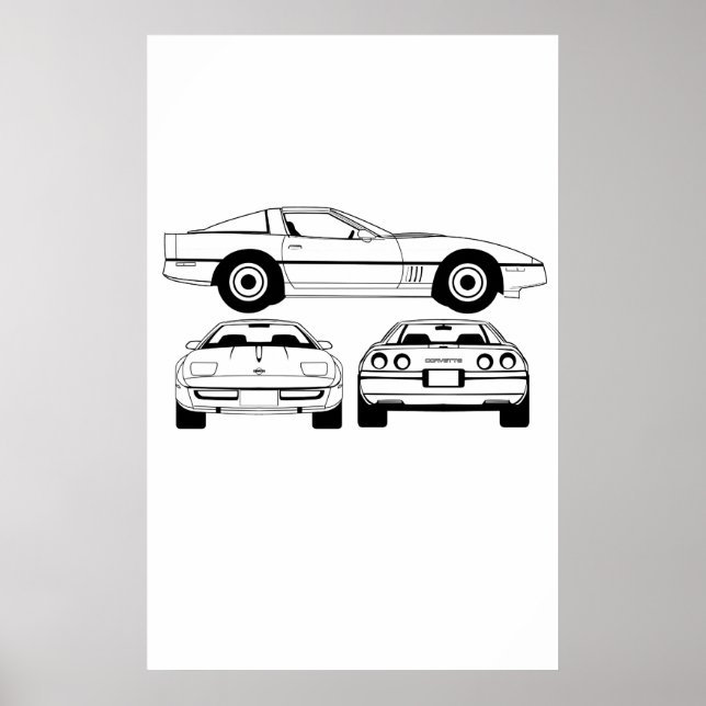 1984  Chevrolet Corvette schematic Poster (Front)