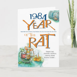1984 Chinese Zodiac Rat Funny Birthday Card