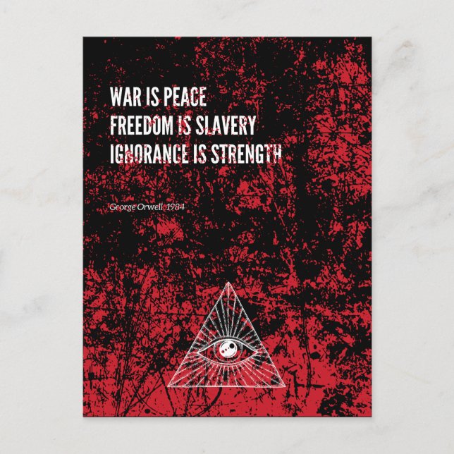 1984 George Orwell War is Peace Postcard (Front)
