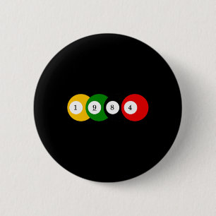 1984 Pool Ball Billiards Vintage Colour Year Desig 6 Cm Round Badge