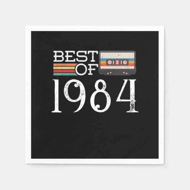 1984 Vintage 36 th Birthday Anniversary Gift Napkin (Front)