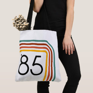 1985 Trendy Retro Rainbow Stripes Tote Bag