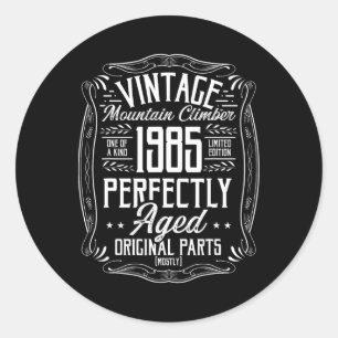 1985 Vintage Hiking Mountains Retro Hiker Born In  Classic Round Sticker