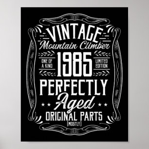 1985 Vintage Hiking Mountains Retro Hiker Born In Poster