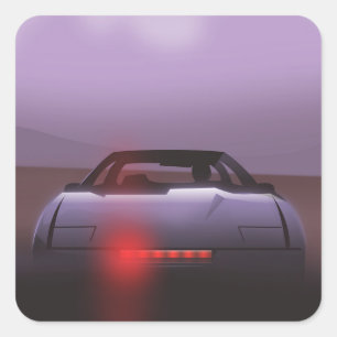 1985 vintage supercar poster square sticker