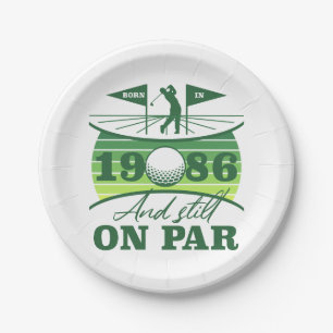 1986 40th Birthday Golf Lovers Paper Plate