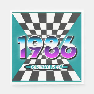 1986 40th Birthday Retro Vintage Party Decor Napkin