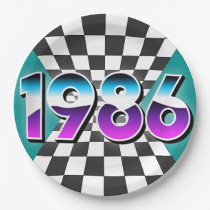 1986 40th Birthday Retro Vintage Party Decor Paper Plate
