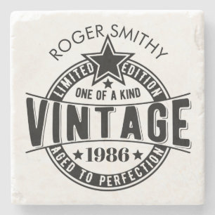 1986 40th Birthday Vintage Aged to perfection Stone Coaster