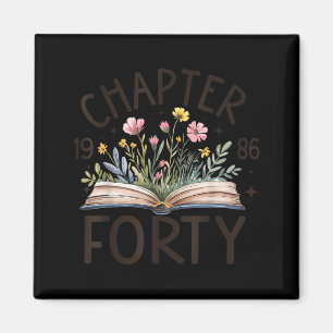 1986 Chapter Forty 40th Birthday Wildflower Book Magnet