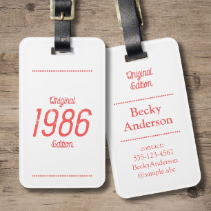1986 Original Edition Luggage Tag