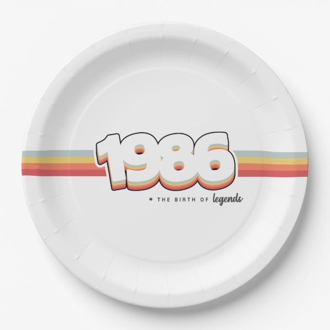 1986 The birth of legends Paper Plate (Front)