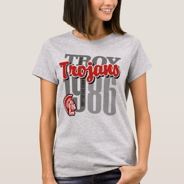 1986 Troy Trojans Woman's Light Tee (Front)