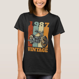 1987 Born Vintage Motorcycle Biker Motorcyclist T-Shirt