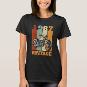 1987 Born Vintage Motorcycle Biker Motorcyclist T-Shirt