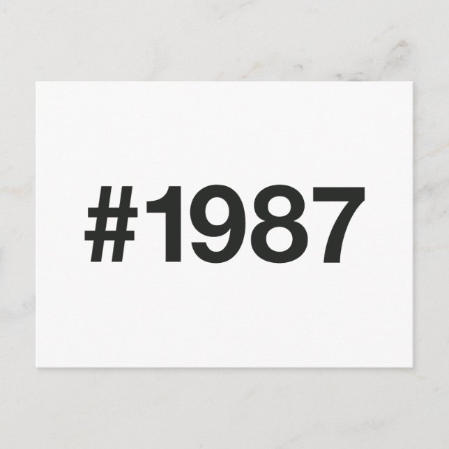 1987 Hashtag 38 Birthday Anniversary Postcard (Front)