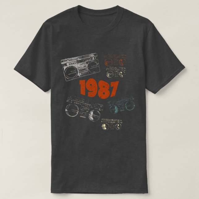 1987 on retro music T-Shirt (Design Front)