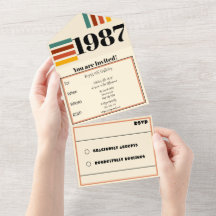 1987 Retro Vintage Poster 40th Birthday Black