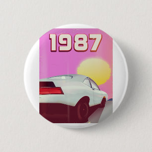 1987 sportscar poster 6 cm round badge