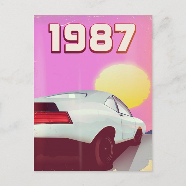 1987 sportscar poster postcard (Front)